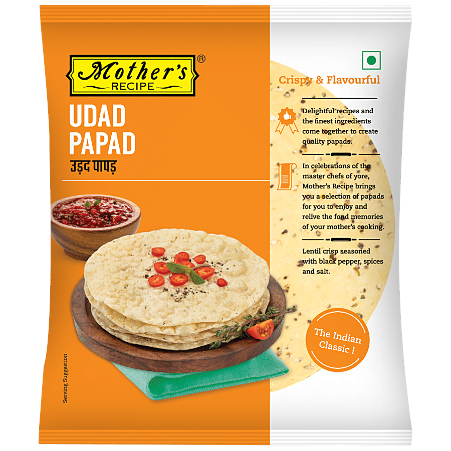 Mother's Recipe Papad, Urad, 180 G Pouch