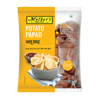 Mother's Recipe Papad, Potato With Rock Salt, Crispy & Flavourful, 70 G Pouch