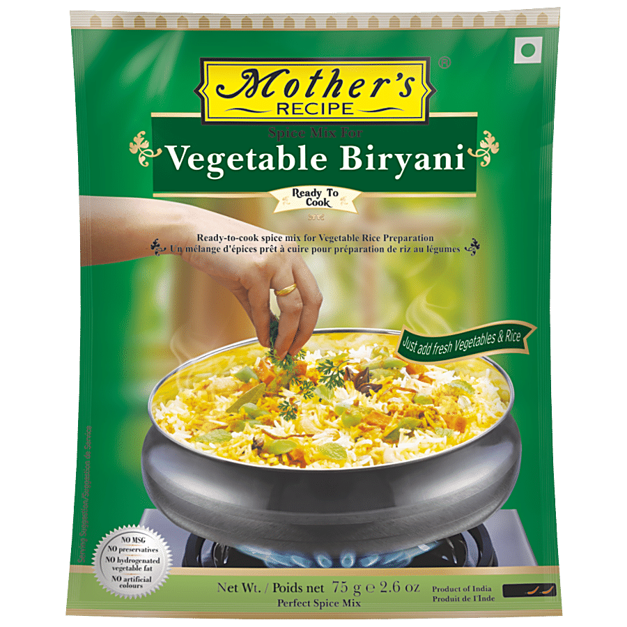 Mother's Recipe Mix, Vegetable, Biryani, 75 G Pouch