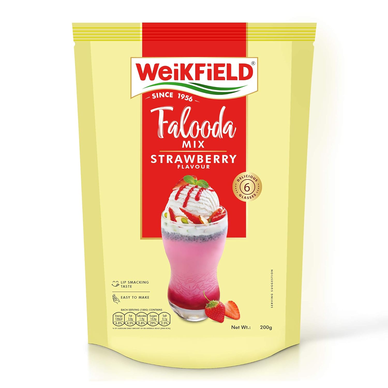 Weikfield Strawberry Falooda Mix, 200G