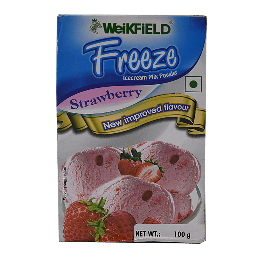 Weikfield Freeze Icecream Mix Powder, Strawberry, 100 G Carton