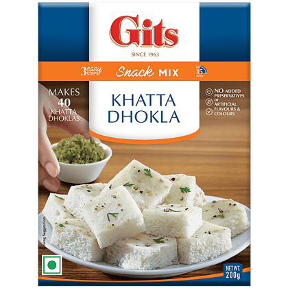 Gits Khatta Dhokla Snack Mix, 200 G Carton