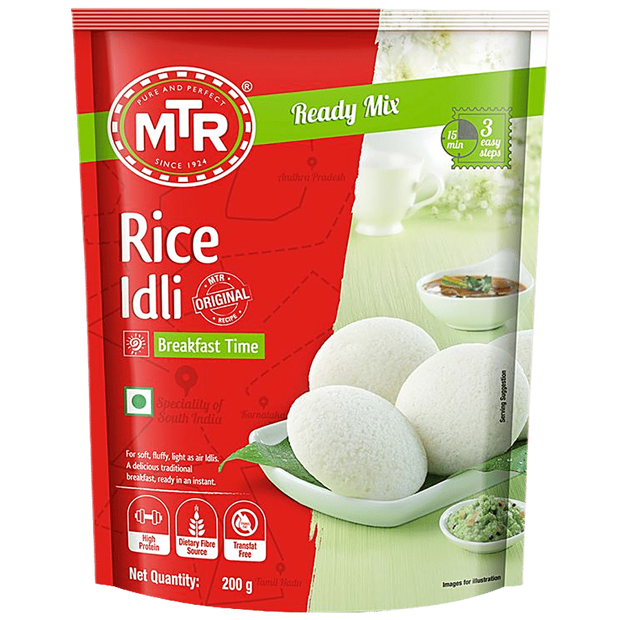 Mtr Original Rice Idli Ready Mix, 200 G Pouch