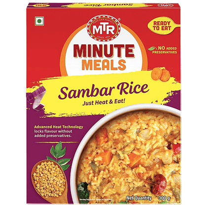 Mtr Ready To Eat, Sambar Rice, 300 G Carton