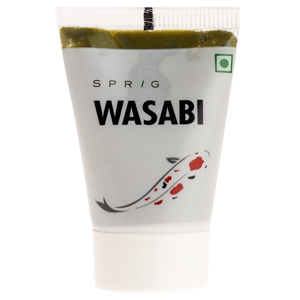S P R I G Sprig Wasabi, Made With Real Wasabi, Paste Of Japanese Horseradish, Extra Hot, No Artificial Colours, Flavours Or Fillers, Use With Sushi, Sashimi & Soba, 50 G