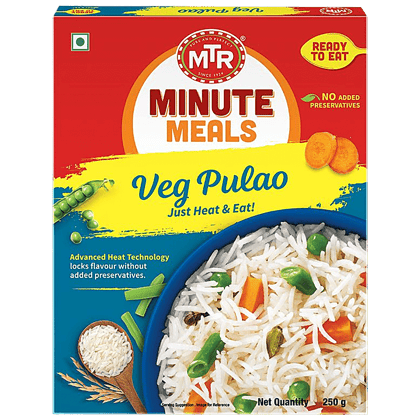 Mtr Ready To Eat, Vegetable Pulao, 250 G Carton