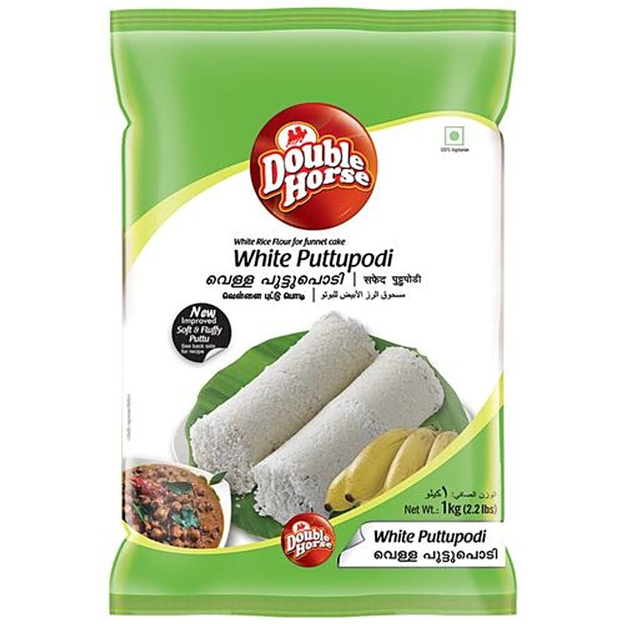 Double Horse White Puttu Podi, 1 Kg Pouch