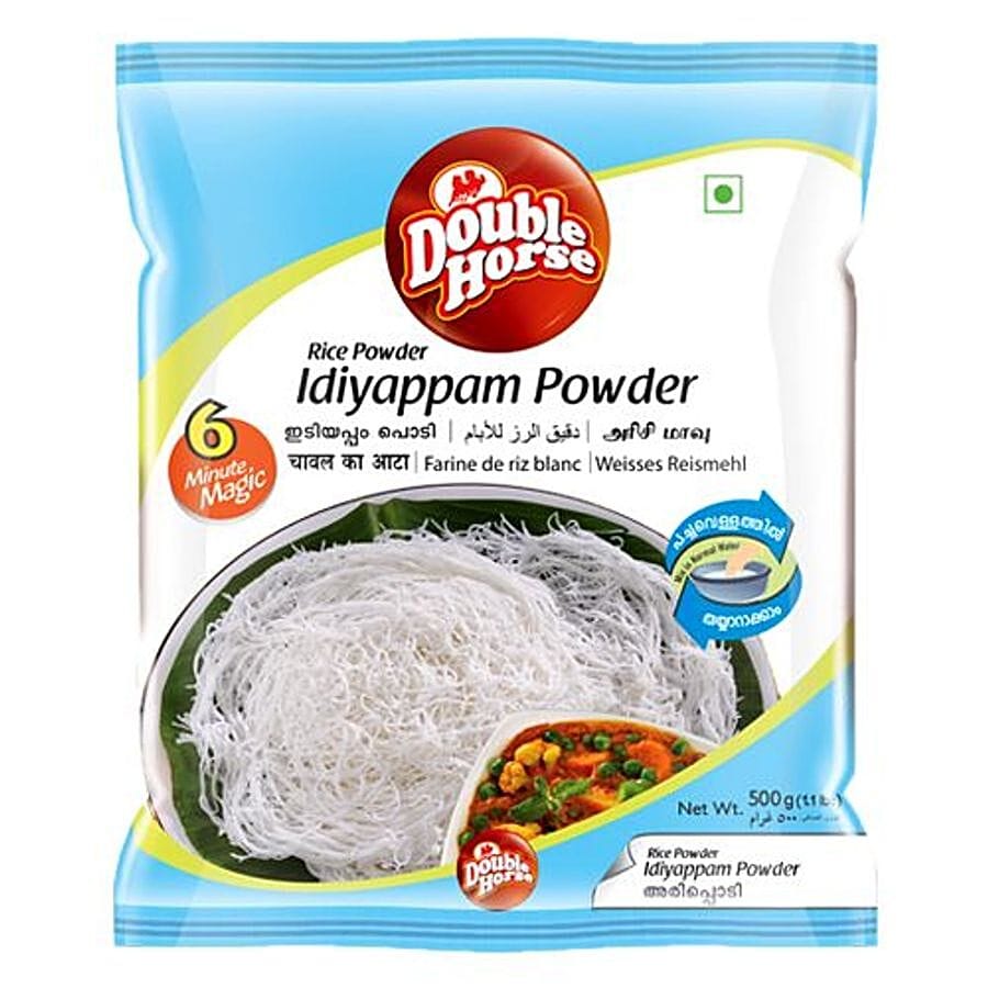 Double Horse Idiyappam Powder, 6 Minute Magic, 500 G