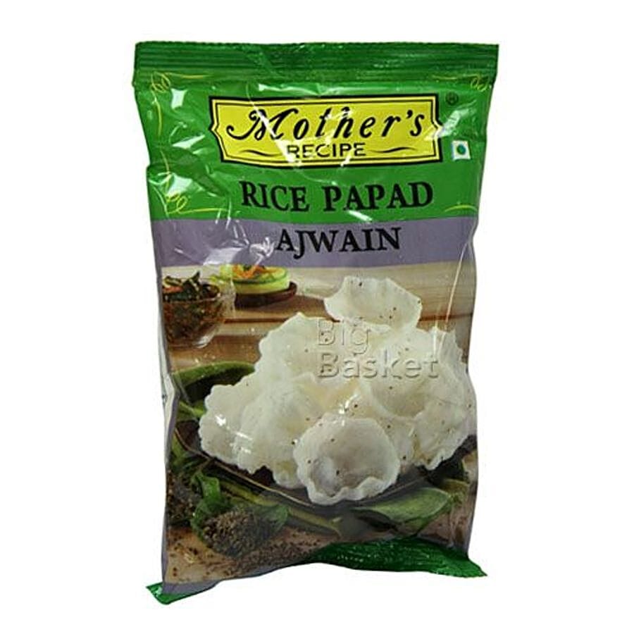 Mother's Recipe Rice Papad, Ajwain, 75 G Pouch