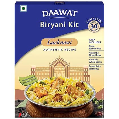 Daawat Biryani Kit, Lucknowi, Mild Flavour, No Added Preservatives & Colours, 334 G
