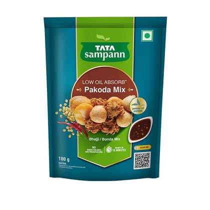 Tata Sampann Low Oil Absorb Pakoda Mix, Ready To Cook Mix, Power Of Pulses, 180 G