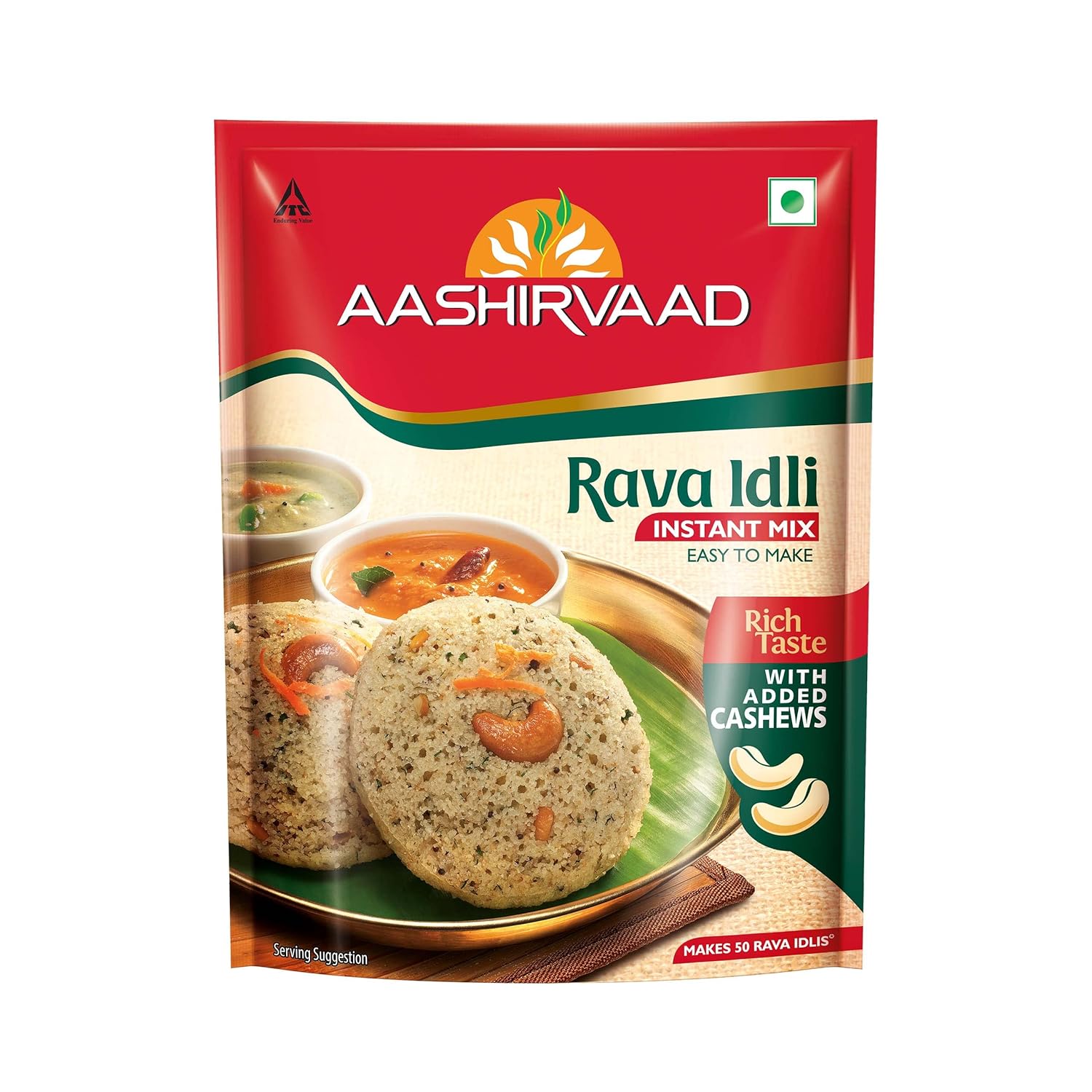 Aashirvaad Rava Idli Instant Mix, Easy To Make 50 Rava Idlis In 3 Steps, 500G Pack