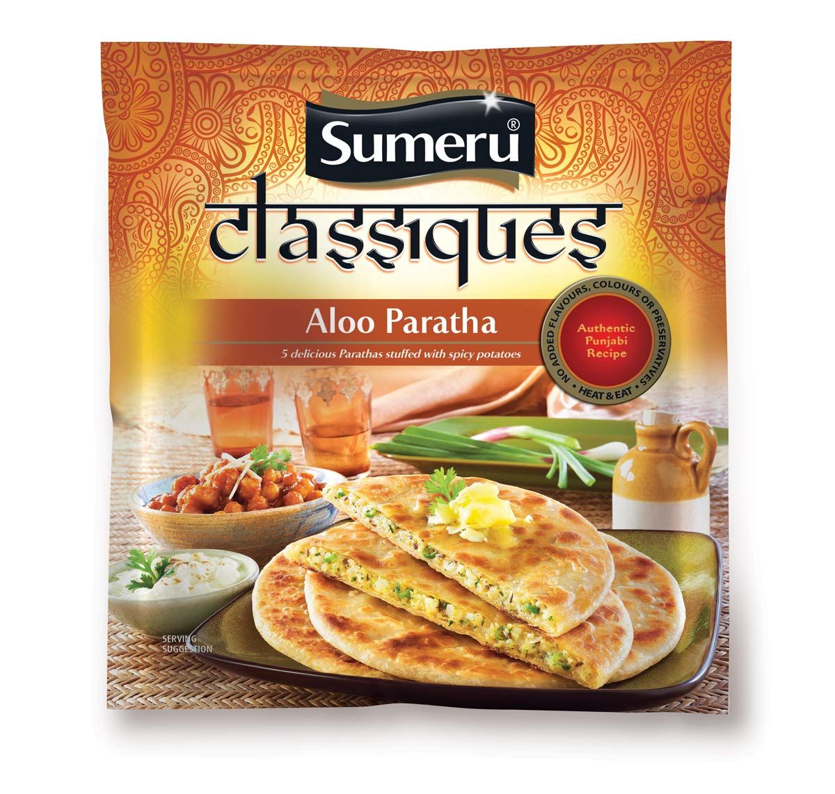 Sumeru Ready To Cook Aloo Paratha, 400 G Pack