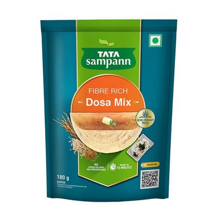 Tata Sampann Fibre Rich Dosa Mix, Ready To Cook Mix Golden, Crispy Dosas, 180 G