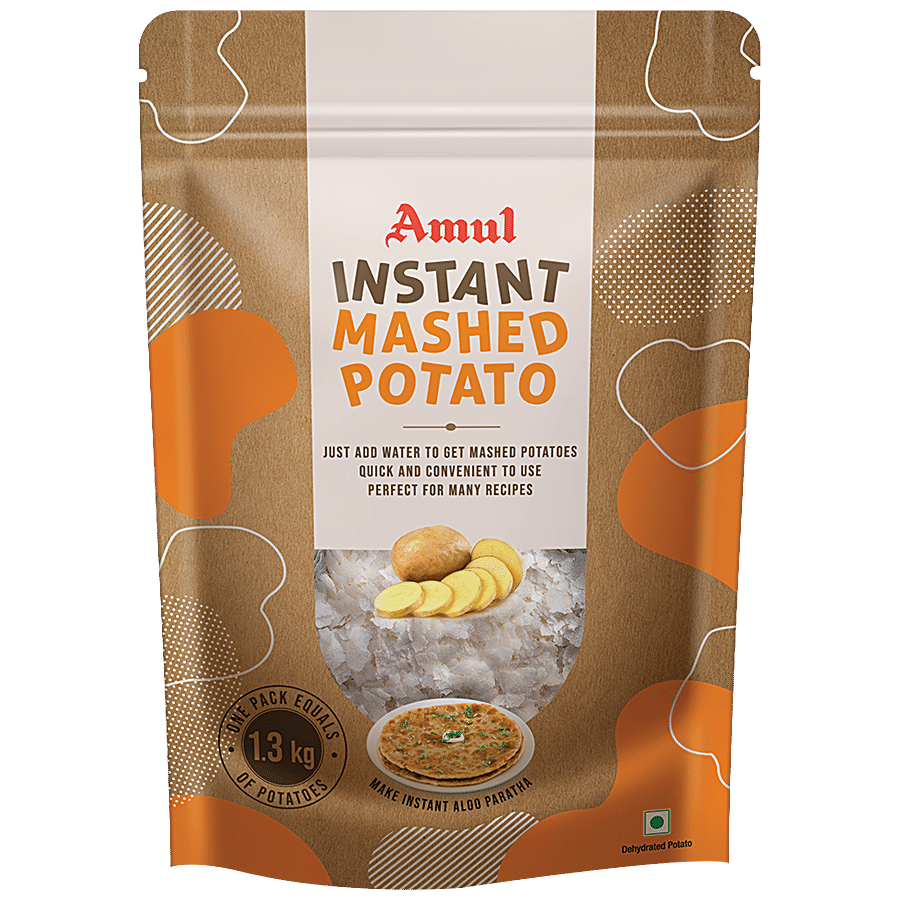 Amul Instant Mashed Potato, Quick & Convenient, For Aloo Paratha, Pav Bhaji, Cutlets, 200 G Pouch