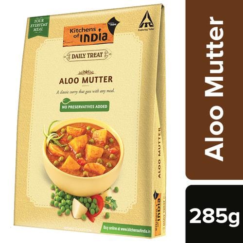 Kitchens Of India Ready To Eat, Aloo Mutter, 285 G Carton