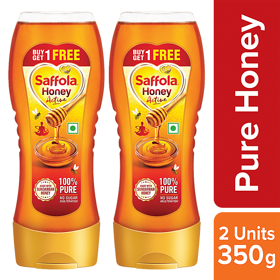 Saffola Honey Active, From Sundarban Forest, 100% Pure, No Sugar Adulteration, 350 G Pack of 2