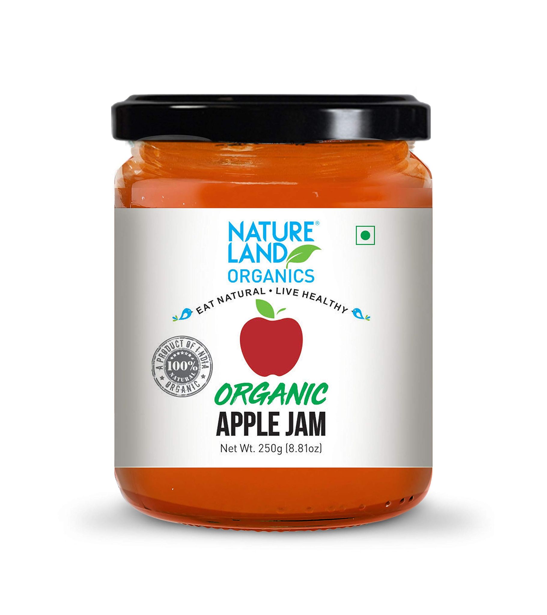 Natureland Organics Apple Jam, 250 Gm, Healthy Organic Jams
