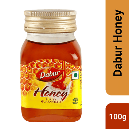 Dabur 100% Pure Honey, Worlds No. 1 Honey Brand With No Sugar Adulteration, 100 G Bottle
