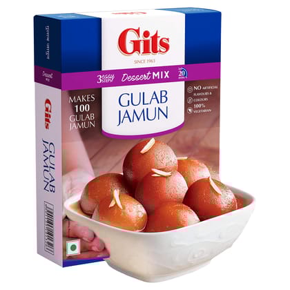 Gits Instant Gulab Jamun Dessert Mix, Makes 100 Per Pack, Pure Veg, Delicious Indian Dessert And Mithai, 500G