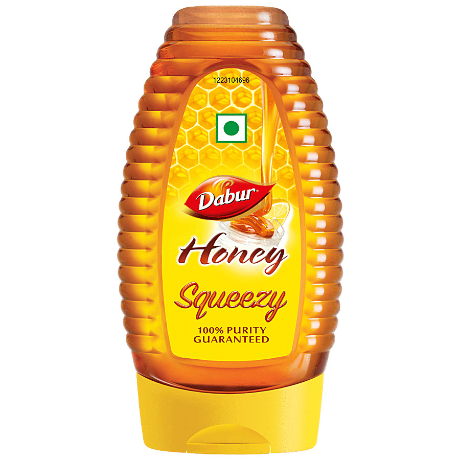 Dabur Honey, Squeezy, 100% Pure, Rich In Nutrients, No Sugar, Boosts Immunity, 100 G