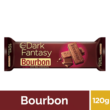 Sunfeast Dark Fantasy Bourbon Classic Biscuit Made With Real Chocolate, 120 G