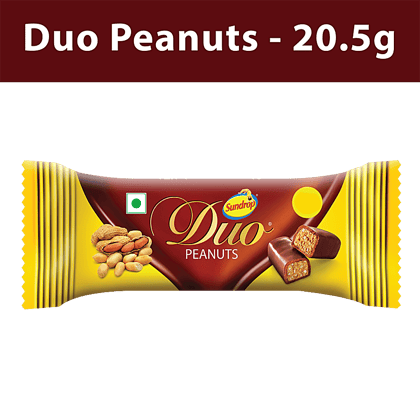 Sundrop Duo Peanuts Biggie Bar, Crunchy, Protein Rich, 20.5 G