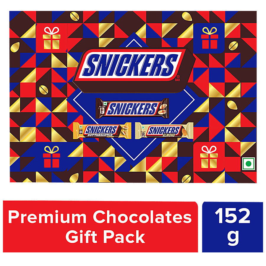 Snickers Premium Chocolates Gift Pack, Assorted, For Your Loved Ones, Rakhi & Special Occasions, 152 G
