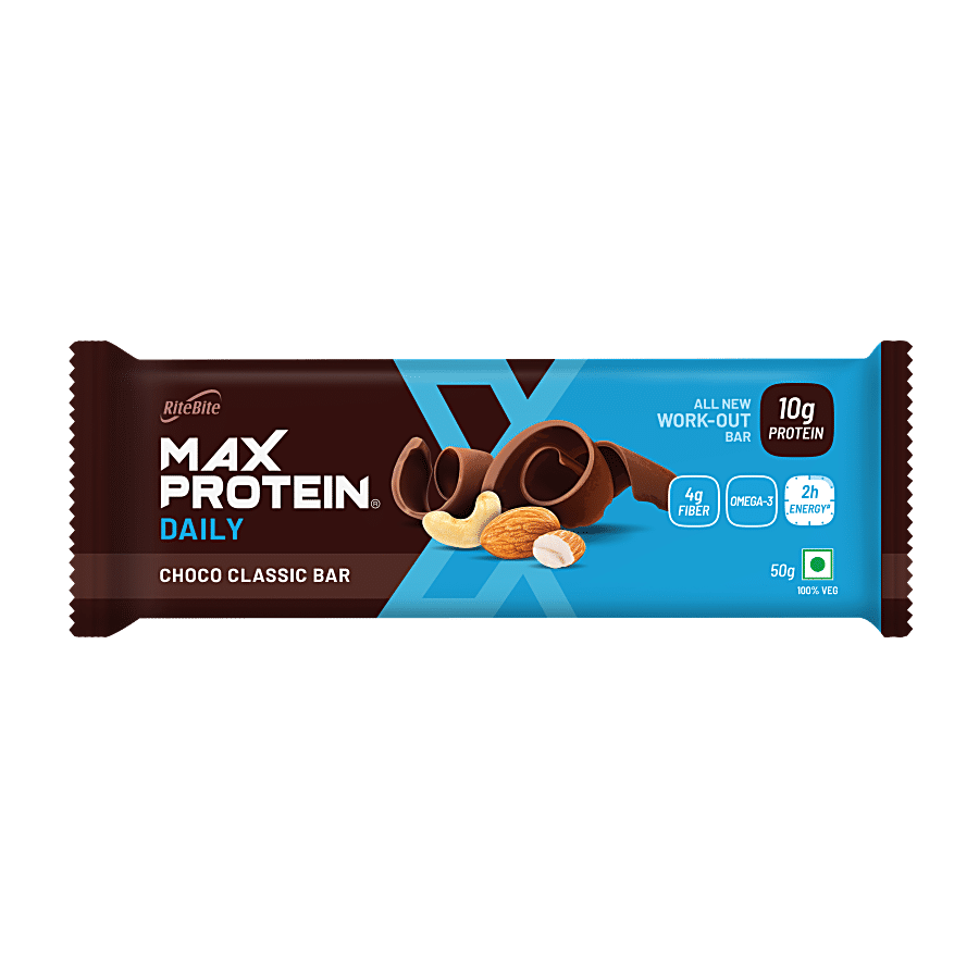 Ritebite Max Protein Bars Choco Classic 10 G Daily Protein Bar, Healthy Protein Snacks, 50 G