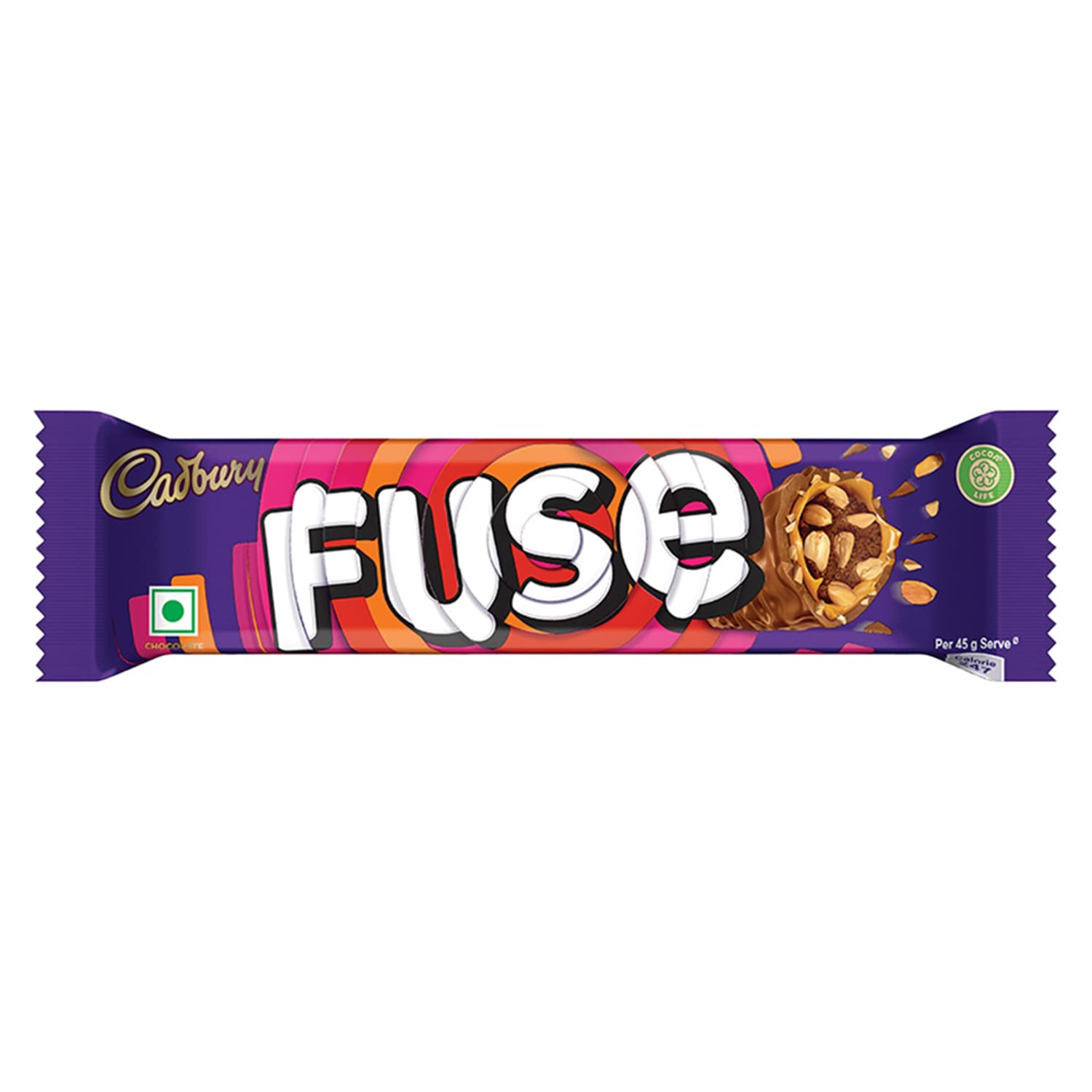 Cadbury Fuse Peanut & Caramel Filled Chocolate Bar, 45G