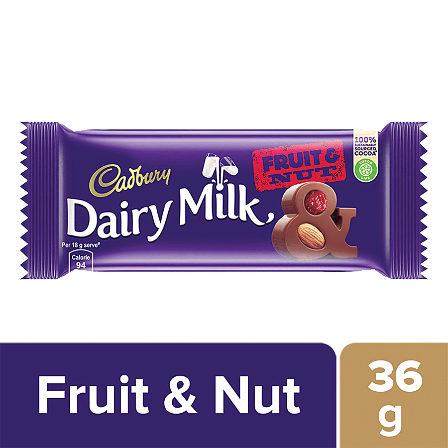 Cadbury Dairy Milk Fruit & Nut Chocolate Bar, 36 G