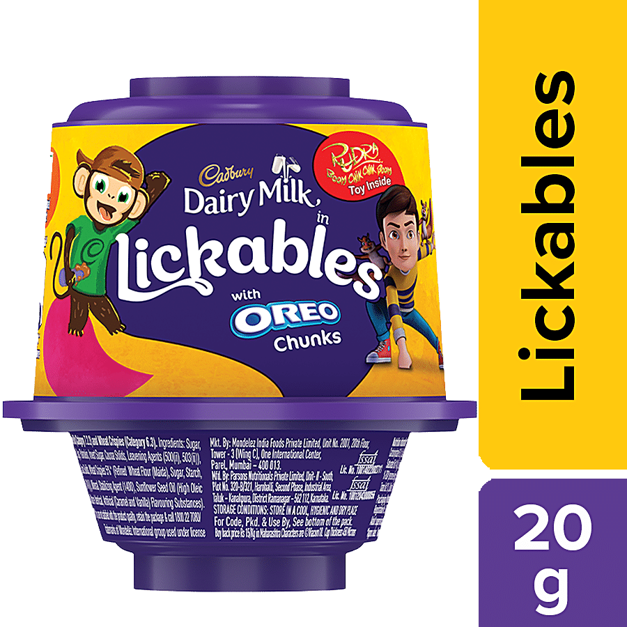 Cadbury Dairy Milk Lickables Chocolate With Oreo Chunks, 20 G