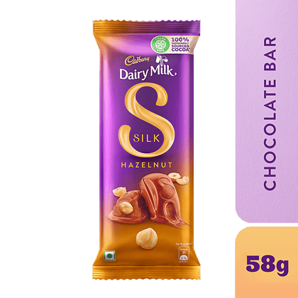 Cadbury Dairy Milk Silk Chocolate Bar, Hazelnut, 58 G
