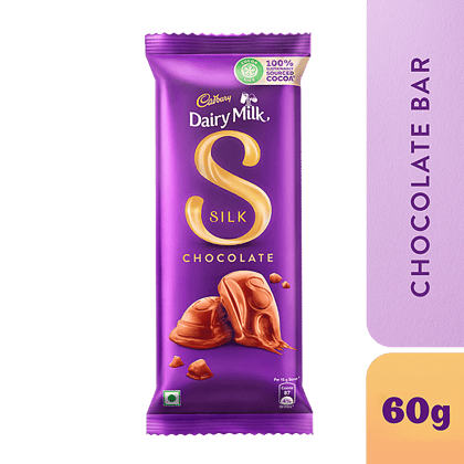 Cadbury Dairy Milk Silk Chocolate Bar, 60 G