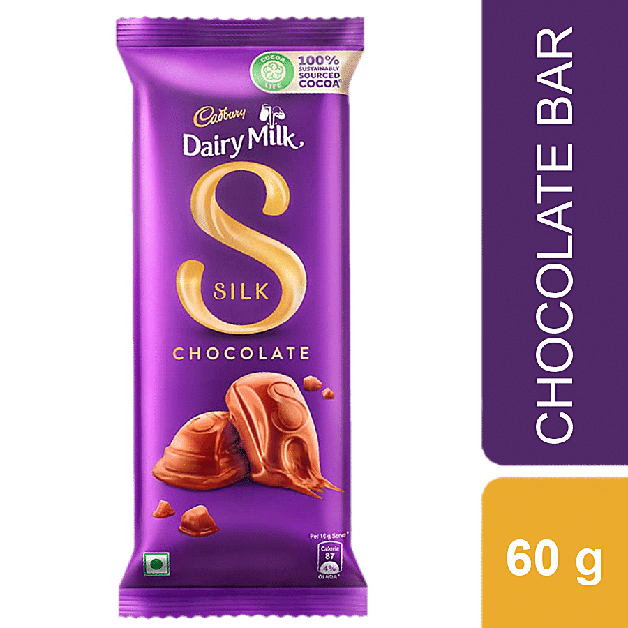 Cadbury Dairy Milk Silk Chocolate Bar, 60 G