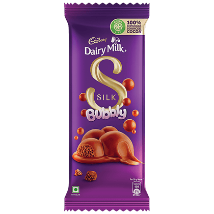 Cadbury Dairy Milk Silk Bubbly Chocolate Bar, 120 G