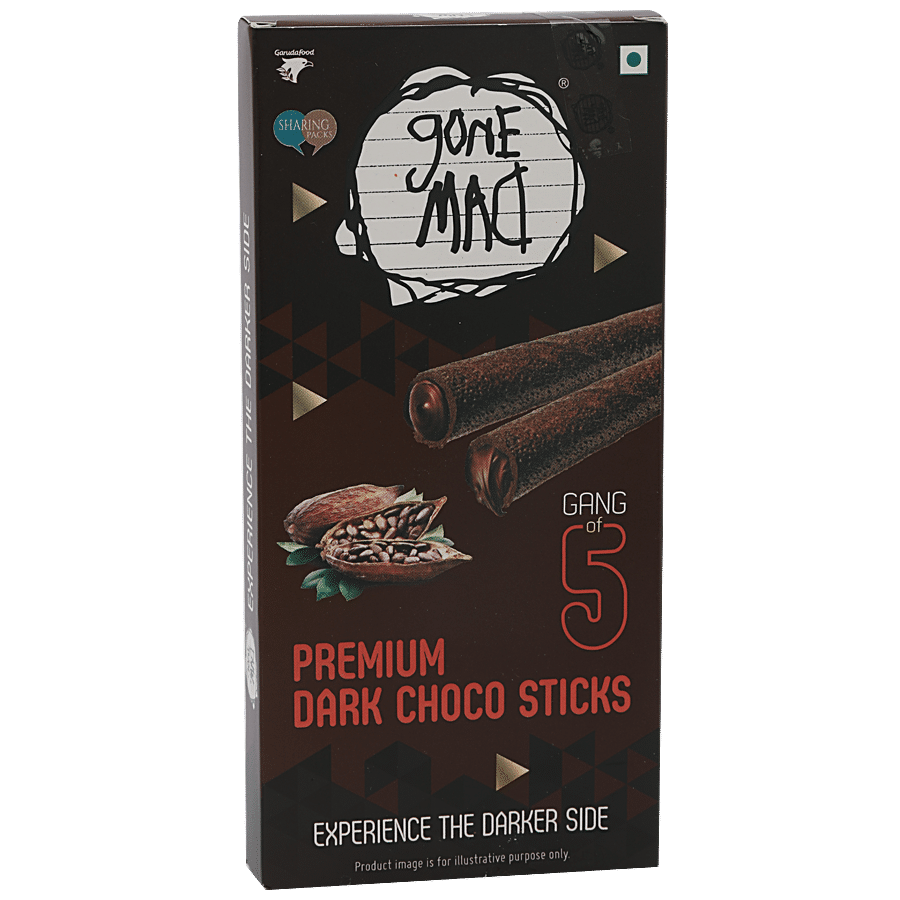 Gone Mad Gang Of 5 Premium Dark Choco Sticks, 82.5 G 5 Sticks
