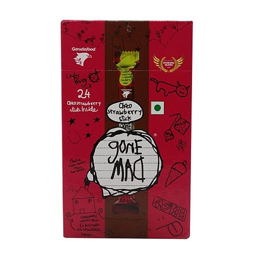 Gone Mad Choco Strawberry Sticks, 252 G 24 Sticks