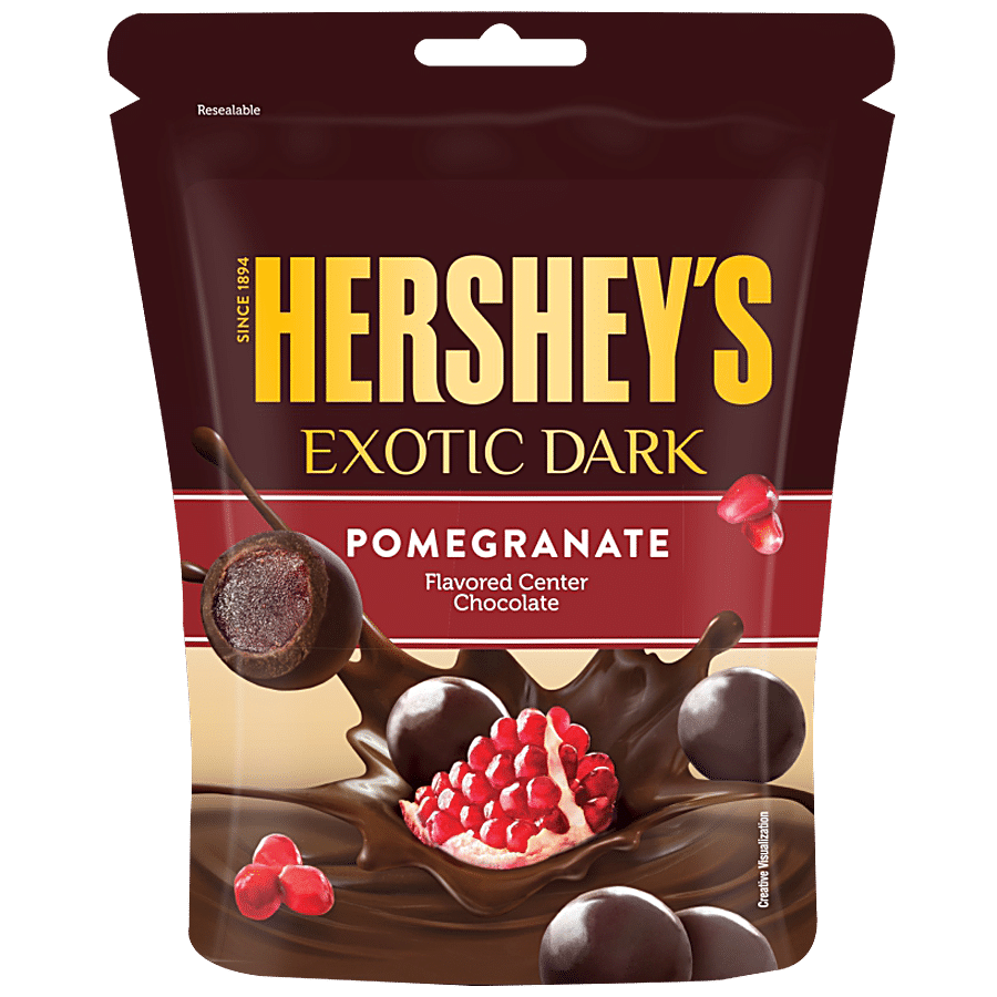 Hershey's Exotic Dark Flavored Center Chocolates, Pomegranate, 33.3 G
