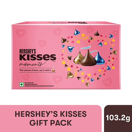 Hershey's Kisses Everyday Moments Gift Pack, Milk Chocolate, Almonds, Cookies N Creme, 103.2 G Pack of 3