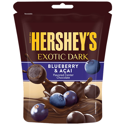 Hershey's Exotic Dark Flavored Center Chocolate, Blueberry & Acai, 33.3 G