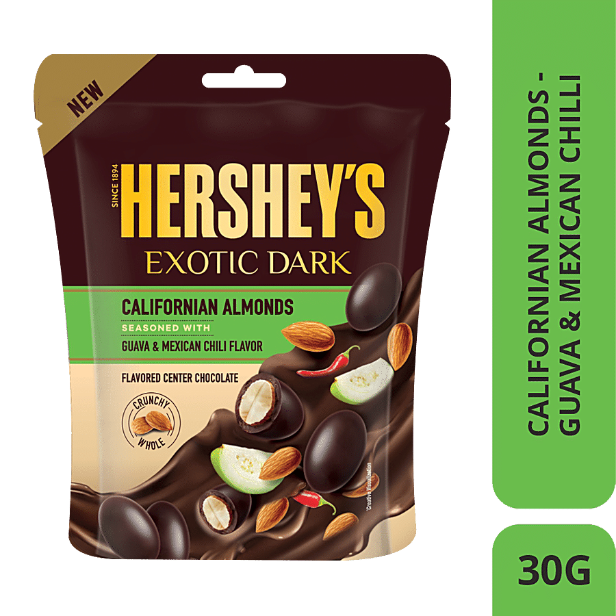 Hershey's Exotic Dark Chocolate Californian Almonds, With Guava & Mexican Chilli Flavour, 30 G