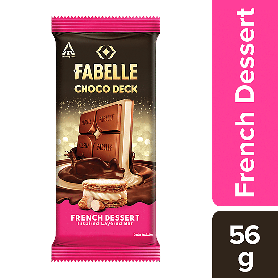 Fabelle Chocolates Choco Deck, French Dessert Inspired Layered Bar, 56 G