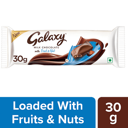 Galaxy Silky Smooth Milk Chocolate With Fruit & Nut, 30 G