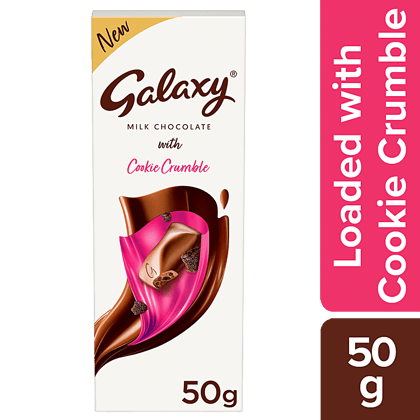 Galaxy Silky Smooth Milk Chocolate With Cookie Crumble, 50 G