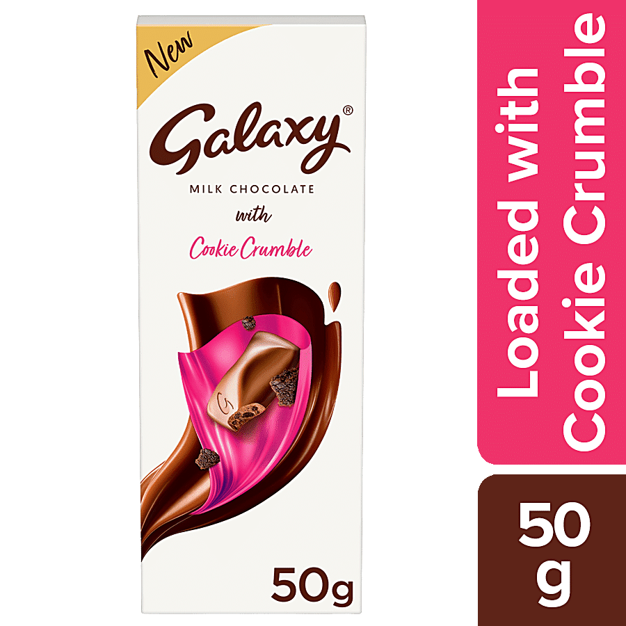 Galaxy Silky Smooth Milk Chocolate With Cookie Crumble, 50 G