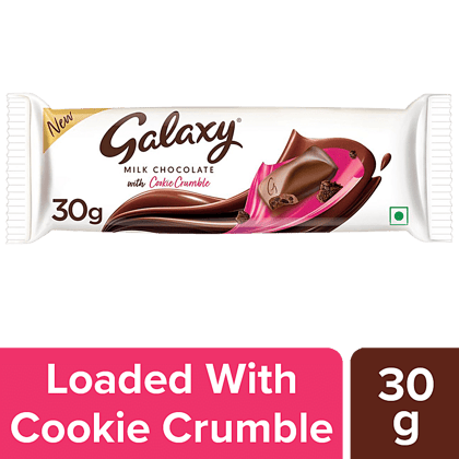 Galaxy Silky Smooth Milk Chocolate With Cookie Crumble, 30 G