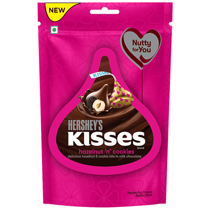Hershey's Kisses Hazelnut N Cookies, Milk Chocolate, Rich & Delicious, 100.8 G