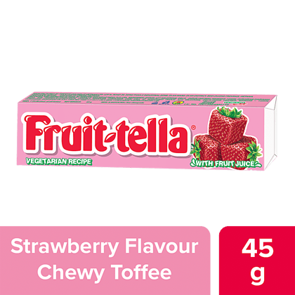 Fruit-Tella Chewy Toffee, Strawberry Flavour, 45 G