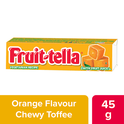 Fruit-Tella Chewy Toffee, Orange Flavour, 45 G